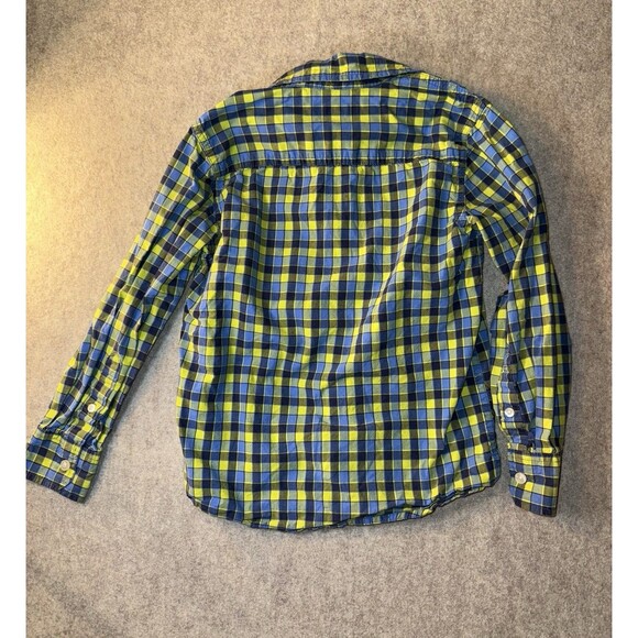 Gap Kids Boys Size 6-7 Long Sleeve Button Up Shirt Blue Green Rn 54023 - Picture 5 of 5